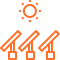 Símbolo representando uma usina fotovoltaica de solo
